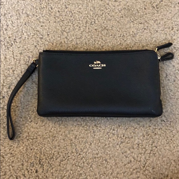 Large Coach Double Zip Wristlet - Picture 2 of 6